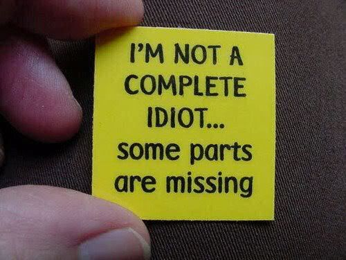 I'm not a complete idiot; some parts are missing.