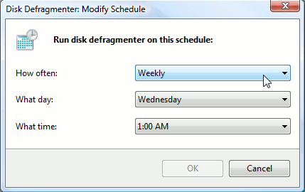 Modify the Schedule of the Disk Defragmenter