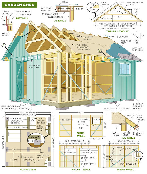 Oko Bi: 10 x 8 pent shed plans book