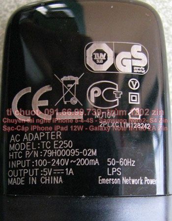 Sạc Cáp Tai Nghe HTC Desire/One M7 5V-1A & HTC One M8/One Max 5V-1.5A ZIN Chính Hãng - 8