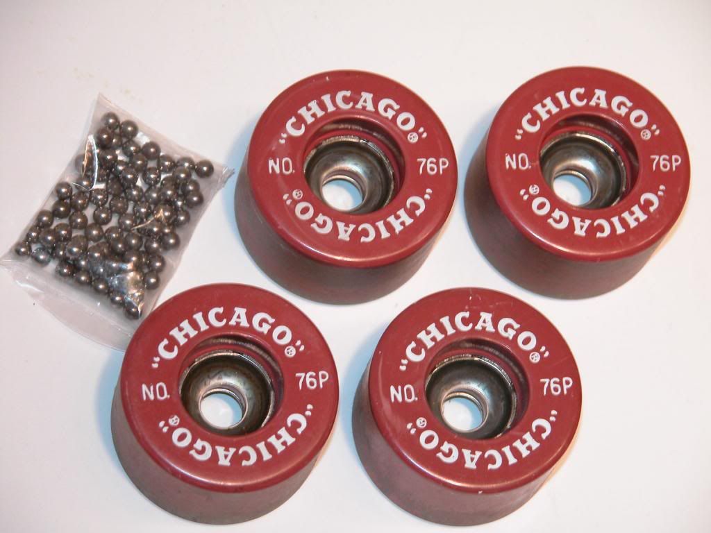 Vintage CHICAGO 76P Clay Skateboard Wheels Rare 1960's Skate Board