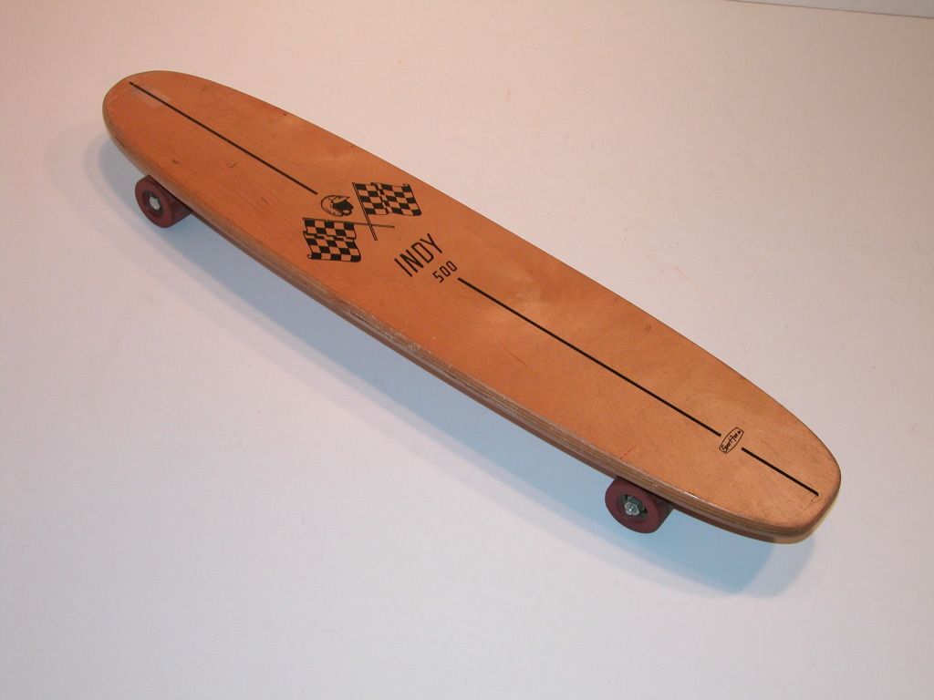 Vintage Skateboard "INDY 500" Longboard, 1960's Skate Board, Sidewalk