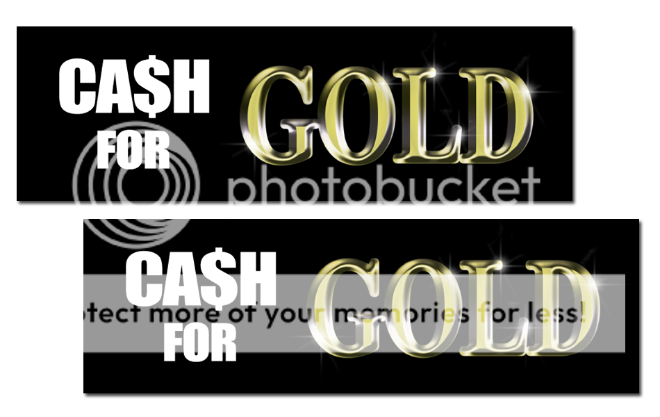 Two CASH FOR GOLD Banner Signs  10 ft x 3 feet ea   UV Protected 