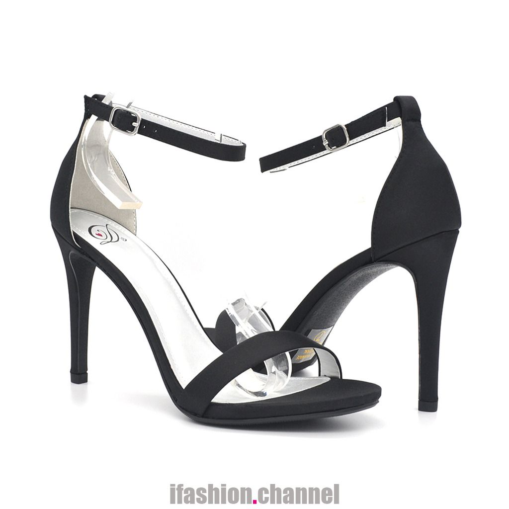 MyDelicious Women Ankle Strap Open Toe Stiletto Heel Satin Dress Sandal ...