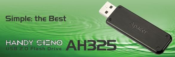 New Apacer AH325 8GB Handy Steno USB Flash Drive Stick  