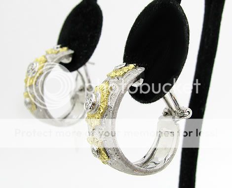 18k Yellow & White Gold Diamond Earrings