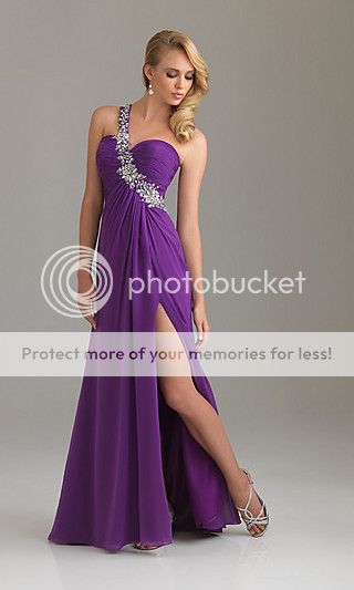 New Elegant One Shoulder 2012 Prom Dress Evening Dresses Party Gown 