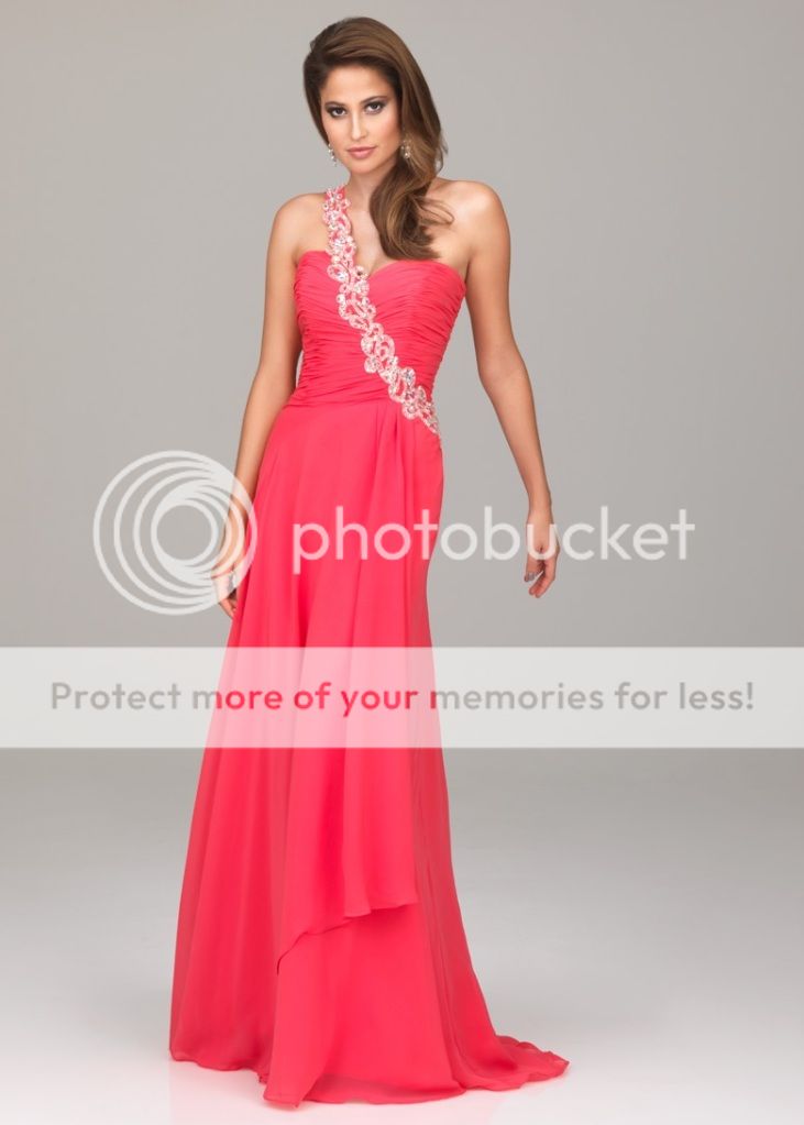   shoulder Chiffon Prom Dress Sheath Party gown Bridesmaid Evening Dress