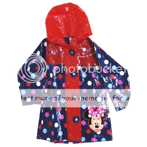 MTv60 Disney Minnie Mouse Kids PVC Raincoat Clothing  